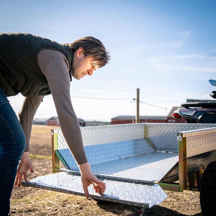 Tippvagn ATV 500 kg med galvad durkplåt