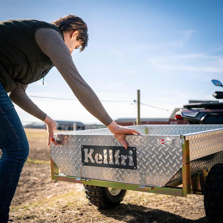 Tippvagn ATV 500 kg med galvad durkplåt