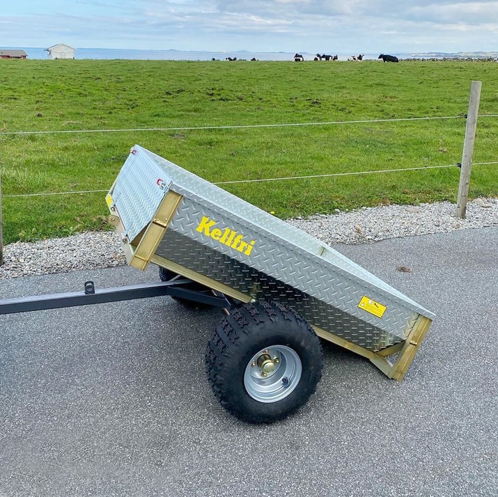 Tippvagn ATV 500 kg med galvad durkplåt