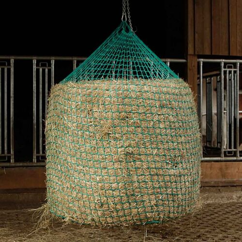 Hönät för rundbalar, 180 x 150 cm, upphängningsbart, SlowFeeder